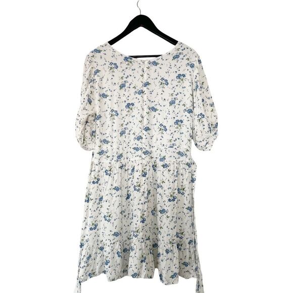 Faithfull the Brand White and Blue Floral Mini Dress - Picture 4 of 13